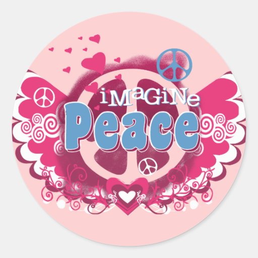 Imagine Peace Round Sticker