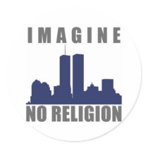 Imagine Twin Towers sillouette Round Stickers