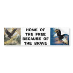 img, 22 eagle, HOME  OF  THE  FREEBECAUSE  OF  ... Bumper Sticker