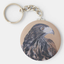 Immature Harris Hawk Keychain