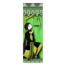IMPERIAL BIRD in Chartreuse, Purple and Green Business Card Template