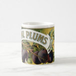 Imperial Plums, Vintage Fruit Crate Label Art Mugs