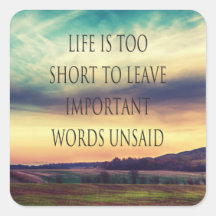 Important Words landscape Square Sticker