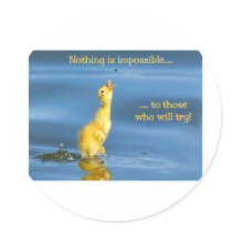 Impossible Duck Round Stickers