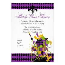 Impossible Mardi Gras Stack Personalized Invitation