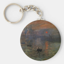 Impression, Sunrise by Monet Vintage Impressionism Keychains