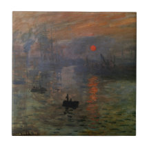 Impression, Sunrise by Monet Vintage Impressionism Tile