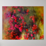 Impressionism Red Bougainvillea Poster