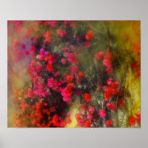 Impressionism Red Bougainvillea Poster