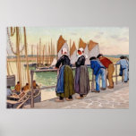 Impressionist aquarelle Port of Concarneau 2 Poster