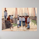 Impressionist aquarelle Port of Concarneau Poster