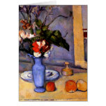 Impressionist art still life blue vase by Cezanne cards