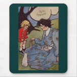 Impressionist Easter Lady with Rabbit Babies mousepads