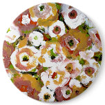 Impressionist Floral Fashion Button Pin