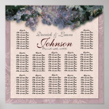 Impressionist Lilac Reception Table Seating Chart Poster