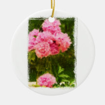Impressionist Peonies Ornament