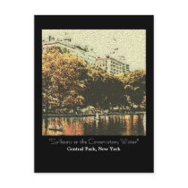 Impressionist Sailboats in Central Park Postcard