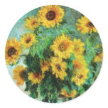 Impressionist Sunflowers Round Stickers