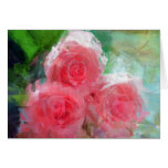 Impressionistic Pink Roses Card