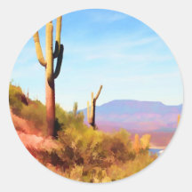 Impressionistic Saguaros Sticker