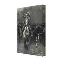 In A Stampede by Remington, Vintage Cowboy