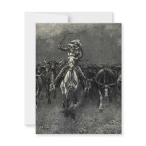 In A Stampede by Remington, Vintage Cowboy