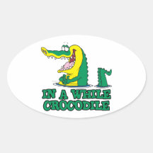 in a while crocodile oval stickers