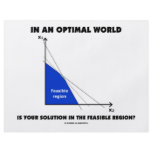 In An Optimal World Is Your Solution Feasible? flyers