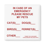 In Case of an Emergency Magnet (Pet)