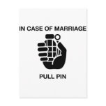 IN CASE OF MARRIAGE, PULL PIN postcards
