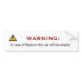 In case of rapture this ca will be empty! bumper stickers