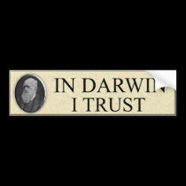 IN DARWIN I TRUST bumper stickers
