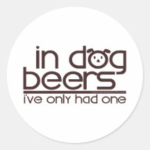 In Dog Beers (w/Dog) Round Stickers