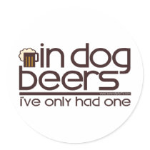 In Dog Beers (w/Mug)... Round Sticker