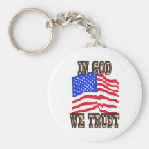 In God We Trust American Flag Keychain