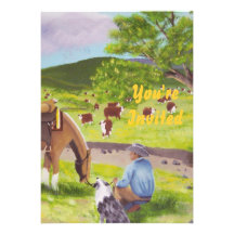 In Gods Country ~ Cowboy & Australian Shepherd Personalized Announcements