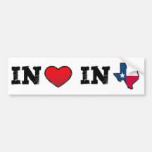 In Love In Texas Bumper Stickers