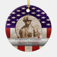 In Loving Memory Military Photo Personalised Ornaments