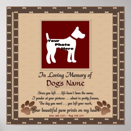 In Loving Memory of Your Dog (brown) Zazzle