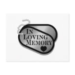 In Memory Dog Tags postcards