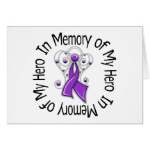 In Memory Hero Alzheimer’s Disease Angel Wings Greeting Cards