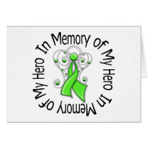 In Memory Hero Non-Hodgkin's Lymphoma Angel Wings Greeting Cards