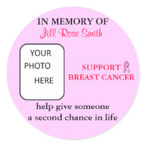 IN MEMORY OF, Breast Cancer Sticker