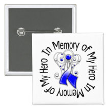 In Memory of My Hero ALS Angel Wings Pinback Buttons