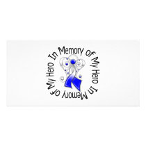 In Memory of My Hero ALS Angel Wings Custom Photo Card