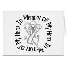 In Memory of My Hero Bone Cancer Angel Wings Cards