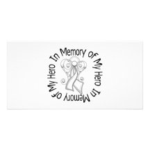 In Memory of My Hero Bone Cancer Angel Wings Photo Greeting Card