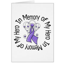 In Memory of My Hero Hodgkin's Lymphoma Angel Wing Card