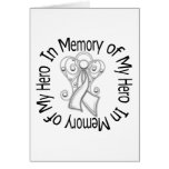 In Memory of My Hero Lung Cancer Angel Wings Card