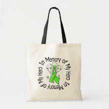 In Memory of My Hero Lymphoma Angel Wings Canvas Bags